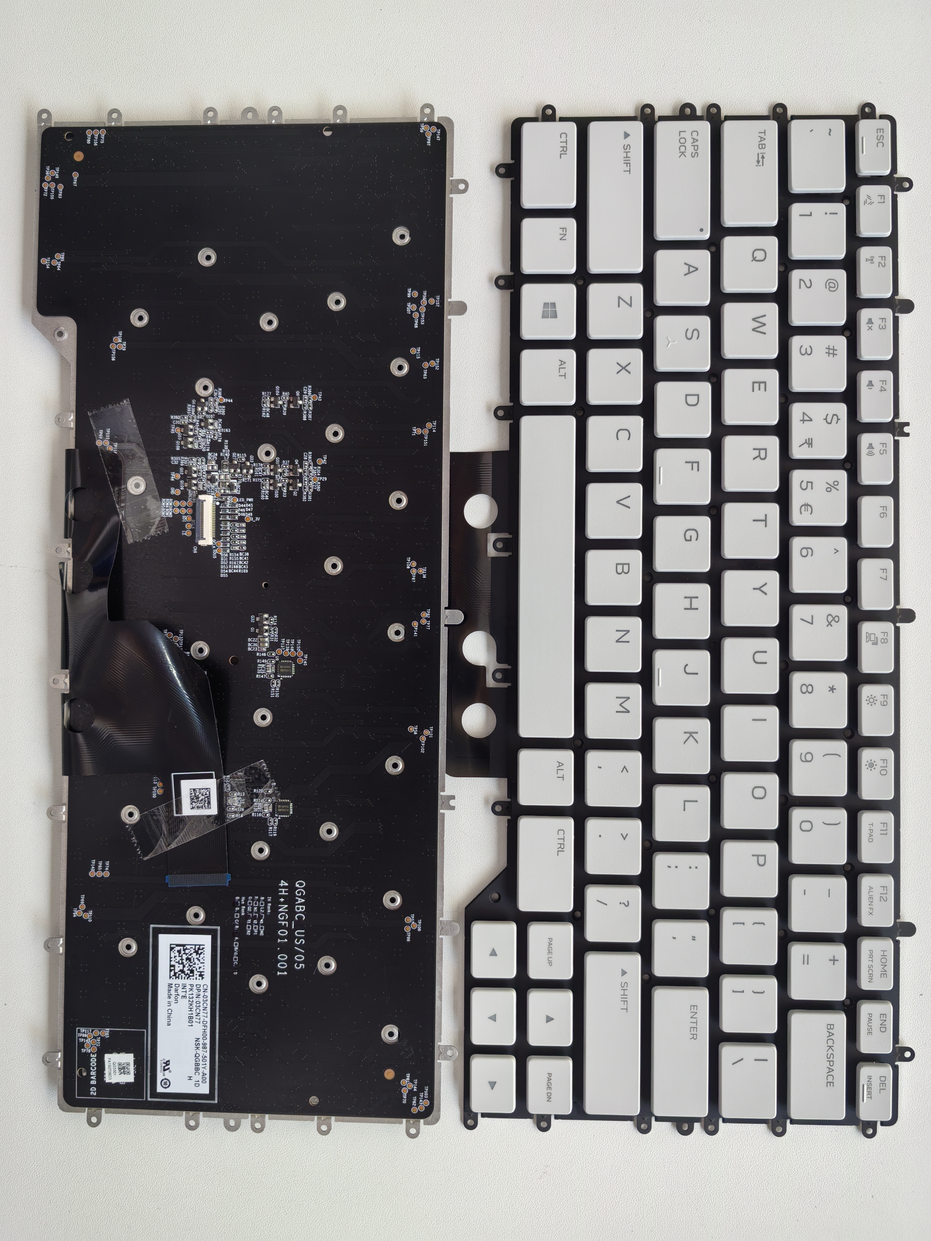 Picture of New Replacement Laptop Keyboard For DELL M15R3 Alienware RGB colorful backlight WHITE Backlit US Layout